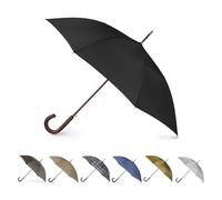 totes Auto Open Wooden Stick Umbrella, Black, One Size
