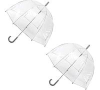 Totes Clear Bubble Umbrella, 51" Dome Canopy, Lightweight for Wind and Rain Protection, Adults 2-Pack