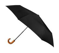 Totes ECO-BRELLA® Classic Wood Crook Umbrella Black Black