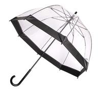 Totes ECO-BRELLA® PEVA Black Clear Dome Border Umbrella Transparent