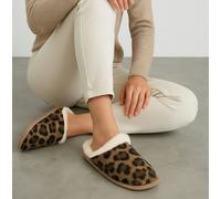 Isotoner® Ladies Animal Fur Mule Animal Print UK Size 4