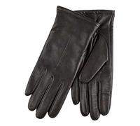 Totes Isotoner Black Cashmere Lined One Point Premium Leather SmarTouchTM Gloves Black