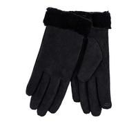 Totes Isotoner Ladies Black One Point Faux Suede Gloves Black