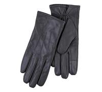 Isotoner® Ladies Three Point Leather Gloves, 100% Genuine Leather, Water Repellent, SmarTouch™ Touchscreen Technology, Supersoft Warm Lining, Wipe Clean Only, Grey, Small