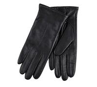 Isotoner® Ladies Three Point Leather Gloves, 100% Genuine Leather, Water Repellent, SmarTouch™ Touchscreen Technology, Supersoft Warm Lining, Wipe Clean Only, Navy, Small