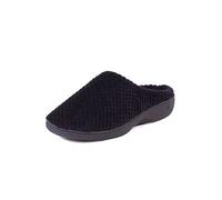 Totes Isotoner Ladies Black Popcorn Terry Mule Slippers Black