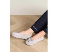 Totes 'Isotoner' Ladies Grey Terry Ballerina Slippers Grey