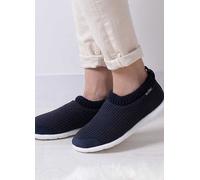 Totes Isotoner Ladies Navy Iso-Flex Waffle Bootie Slippers Navy
