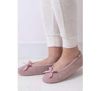 Totes Isotoner Ladies Pink Popcorn Ballet Slippers Pink