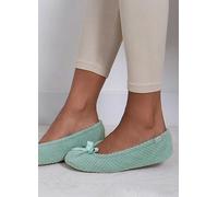 Totes Isotoner Ladies Popcorn Ballet Slipper - Mint Green Mint