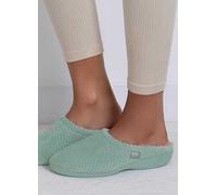 Totes Isotoner Ladies Popcorn Terry Mule Slipper - Mint Green Mint
