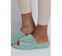 Totes Isotoner Ladies Popcorn Turnover Open Toe Slipper - Mint Green Mint