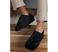 Totes Isotoner Mens Black Velour Closed Back Slippers Black