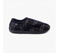 Totes Isotoner Men's Isotoner Velour Touch Fasten Slippers in Blue | Size: 9 Totes Isotoner Blue 9