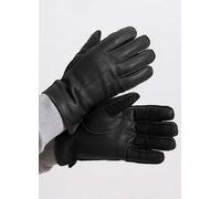 Totes Isotoner Mens Premium 3 Point Black Leather SmarTouchTM Gloves Black