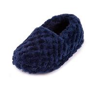 Boy's Totes Isotoner NAVY FLEECE Boys Back Slippers Navy - Blue - Size: UK 11 small kids