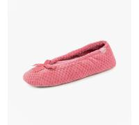 Totes Isotoner POPCORN BALLET Womens Ballerina Slippers Bright Pink - UK 7-8