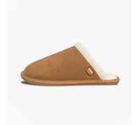Totes Isotoner REAL SUEDE MULE Womens Slippers Tan - UK 5