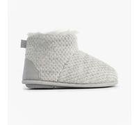 Totes Isotoner SPARKLE KNIT Womens Boot Slippers Light Grey - UK 7