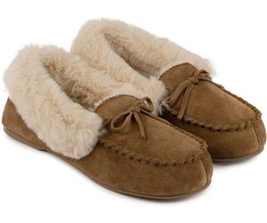 Totes Isotoner Womens Genuine Suede Moccasin - - Size: 5
