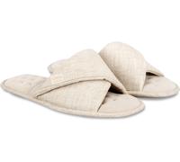 Totes Isotoner Womens Linen Twist Open Toe Slipper - - Size: 4