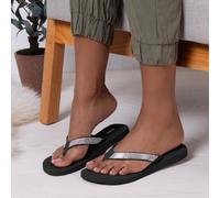 totes® Ladies Beaded Toe Post Black UK Size 5