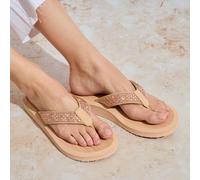 totes® Ladies Beaded Wedge Flip Flop Nude UK Size 6