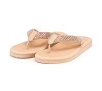 totes® Ladies Beaded Wedge Flip Flop Nude UK Size 4