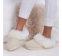 totes® Ladies Icons Textured Mule With Chunky Sole Cream UK Size 6