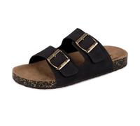 totes® Ladies PU Double Buckle Slider Black UK Size 6