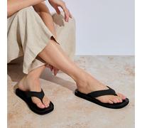 totes® Ladies Square Toe Faux Suede Flip Flop Black UK Size 5