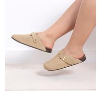 totes® Ladies Suede Clog Sand UK Size 7