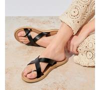 totes® Ladies Toe Post Strap Sandal Black UK Size 4