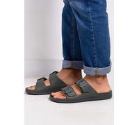 Totes Mens Grey Bounce Buckle Adjustable Sliders Dark Grey