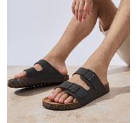 totes® Mens PU Double Buckle Slider Black UK Size 8