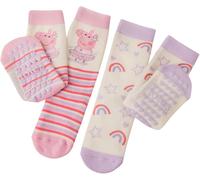 totes Peppa Pig Kids Slipper Sock Twin Pack - - Size: 1-2y
