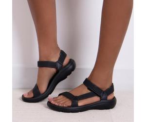 totes® SOLBOUNCE Ladies Adjustable Riley Sport Sandal Black UK Size 5