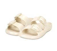 totes® ® SOLBOUNCE Ladies Adjustable Slider Sandals, Lightweight Summer Slides with Everywear® Cushioning, Anti-Bacterial Sole, Double Buckle Design, Holiday Beach Footwear, Stone Metallic, UK 7