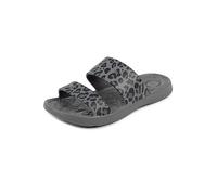 Totes SOLBOUNCE Ladies Double Strap Slider Sandals in Grey Leopard Grey