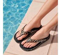 totes® SOLBOUNCE Ladies Toe Post Animal Print UK Size 6