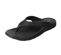 totes® SOLBOUNCE® Ladies Toe Post Sandals, Ultra-Lightweight Summer Flip Flops, Compression-Proof Insole, Anti-Bacterial Travel-Friendly & Machine Washable, Black, 5