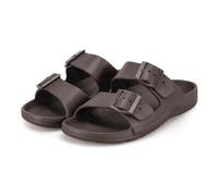 totes® SOLBOUNCE Mens Adjustable Double Buckle Slider Brown UK Size 12