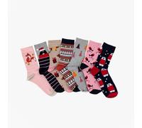 Totes Toasties 7 PACK DAYS OF THE WEEK Womens Cotton Blend Socks Set Multi: One Size - One Size