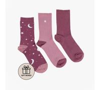 Totes Toasties Women's Ankle Cotton Blend 3 Pack Socks Star in Pink Totes Toasties Pink One Size