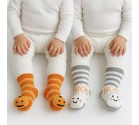 totes toasties® Babies Halloween Rattle Socks (Twin Pack) Ghost / Pumpkin 12-24 Months