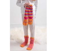 Totes Toasties Kids Cat Original Slipper Socks Orange Print