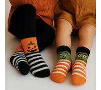 totes toasties® Kids Halloween Super Soft Slipper Socks (Twin Pack) Monster / Pumpkin Age 2-3 UK Size 6-8½