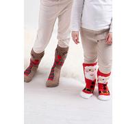 Totes Toasties Kids Santa & Reindeer Super Soft Slipper Socks Multi