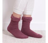 totes toasties® Ladies Brushed Thermal Bed Socks Berry One Size