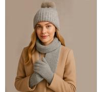 totes toasties® Ladies Knitted Hat Scarf & Glove Gift Set Grey One Size